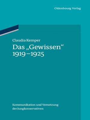 cover image of Das "Gewissen" 1919-1925